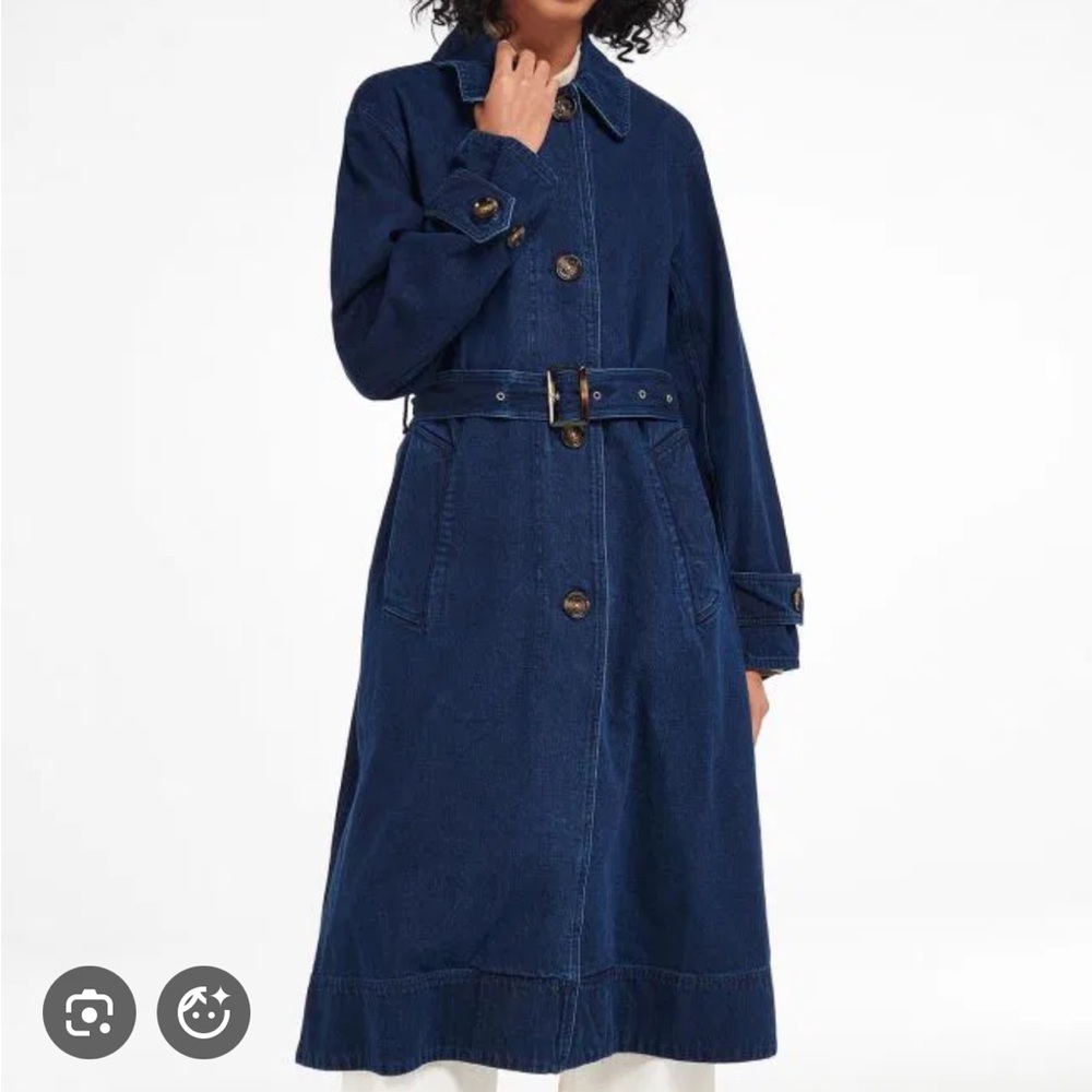 Barbour Navy Rinse Denim Trench Coat